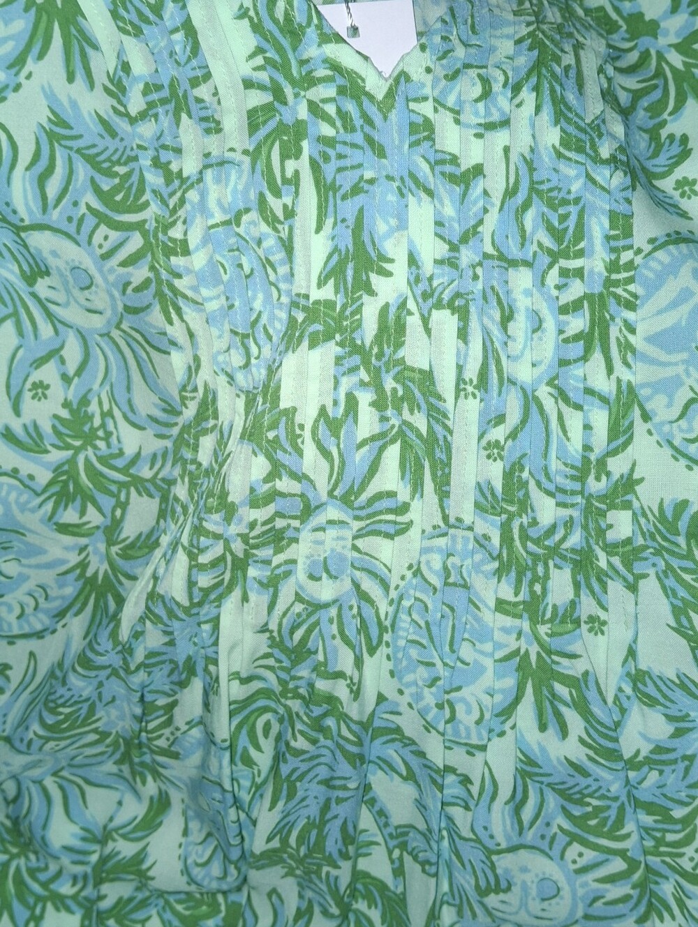 Lilly Pulitzer Danika Tunic Top In Cool Mint Catchin Rays - Picture 12 of 12